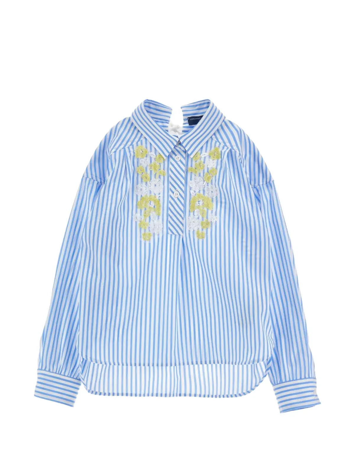 Ermanno Scervino Junior ストライプ花柄シャツ - 画像1
