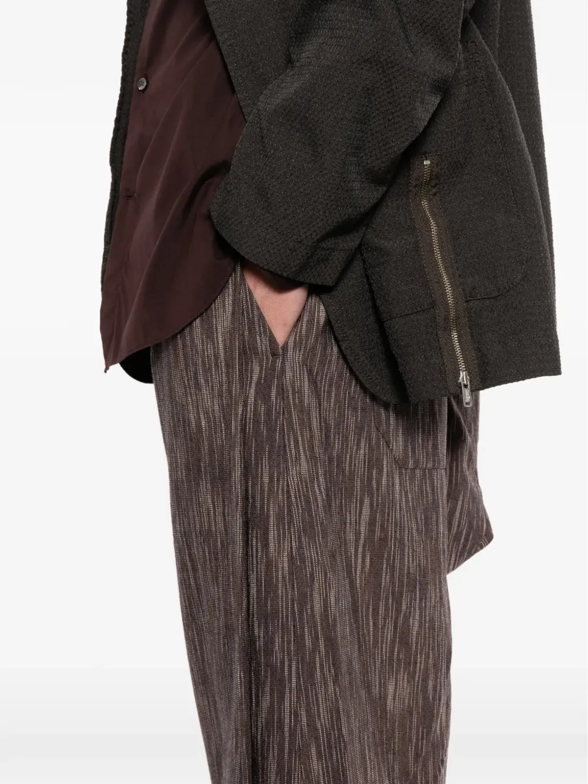 Jan Jan Van Essche Kasuri柄クロップドパンツ - 画像5