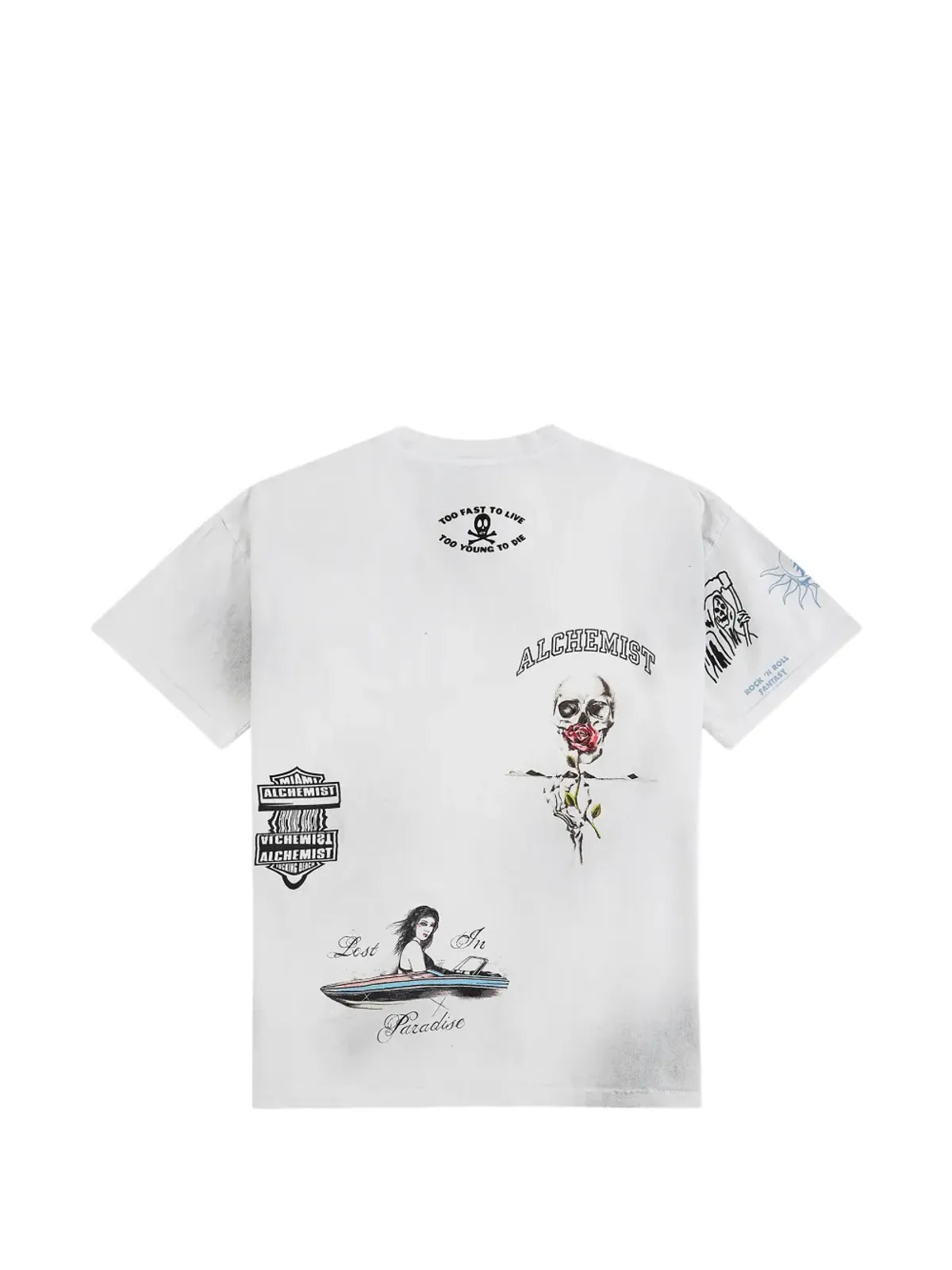Alchemist Skull White T-shirt - 画像2