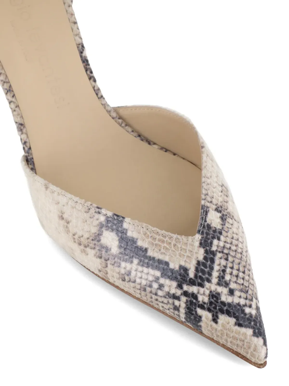 Sergio Levantesi Décolletè Camelia 6 Aspis ankle strap snakeskin pumps - Neutrals - 画像5