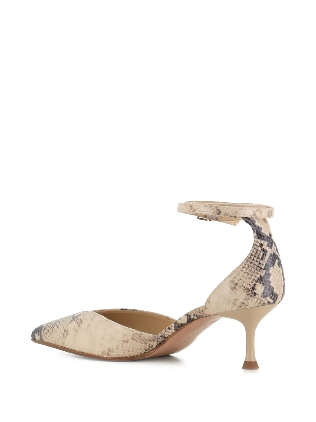 Sergio Levantesi Décolletè Camelia 6 Aspis ankle strap snakeskin pumps - Neutrals - 画像4