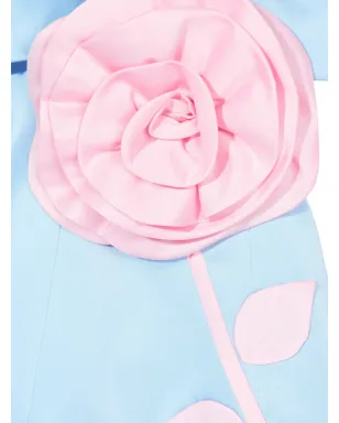 Dress & Fleur 花柄アップリケ付きオフショルミニドレス - サムネイル4