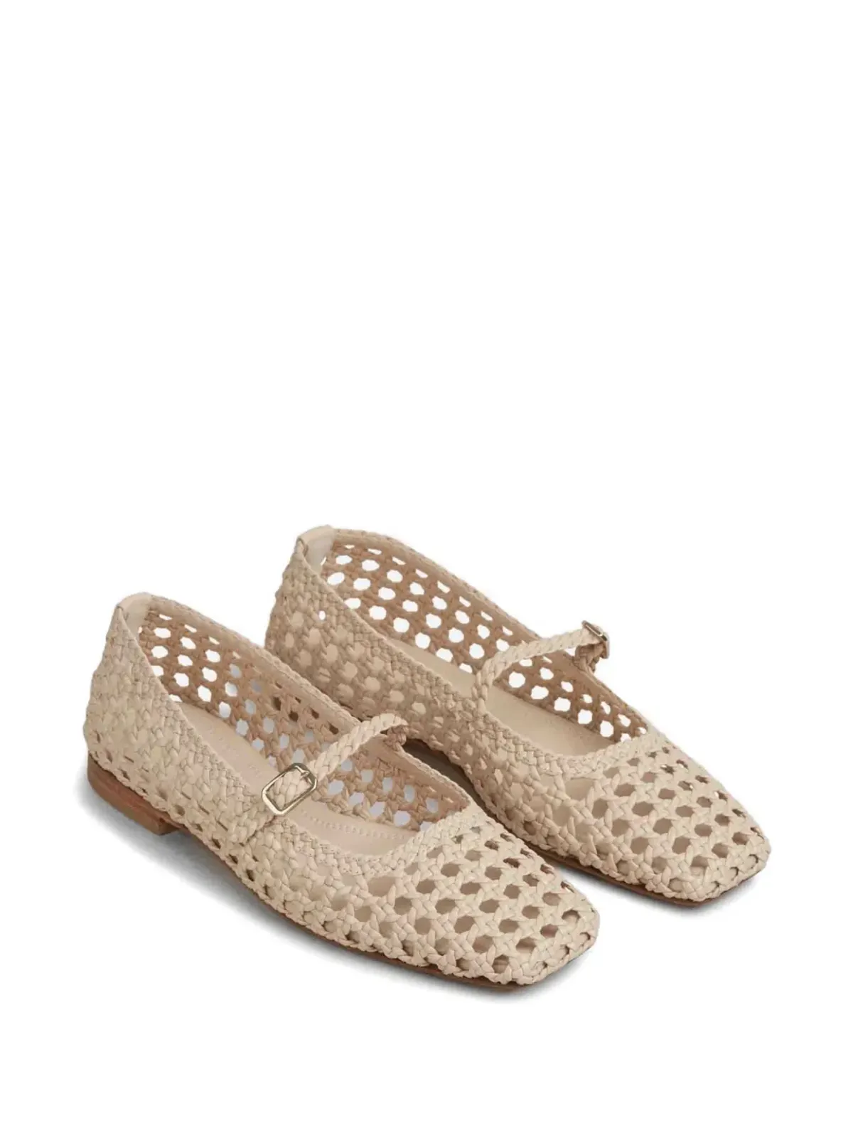 Souliers Martinez 編み込みレザー バレエフラット - 画像2