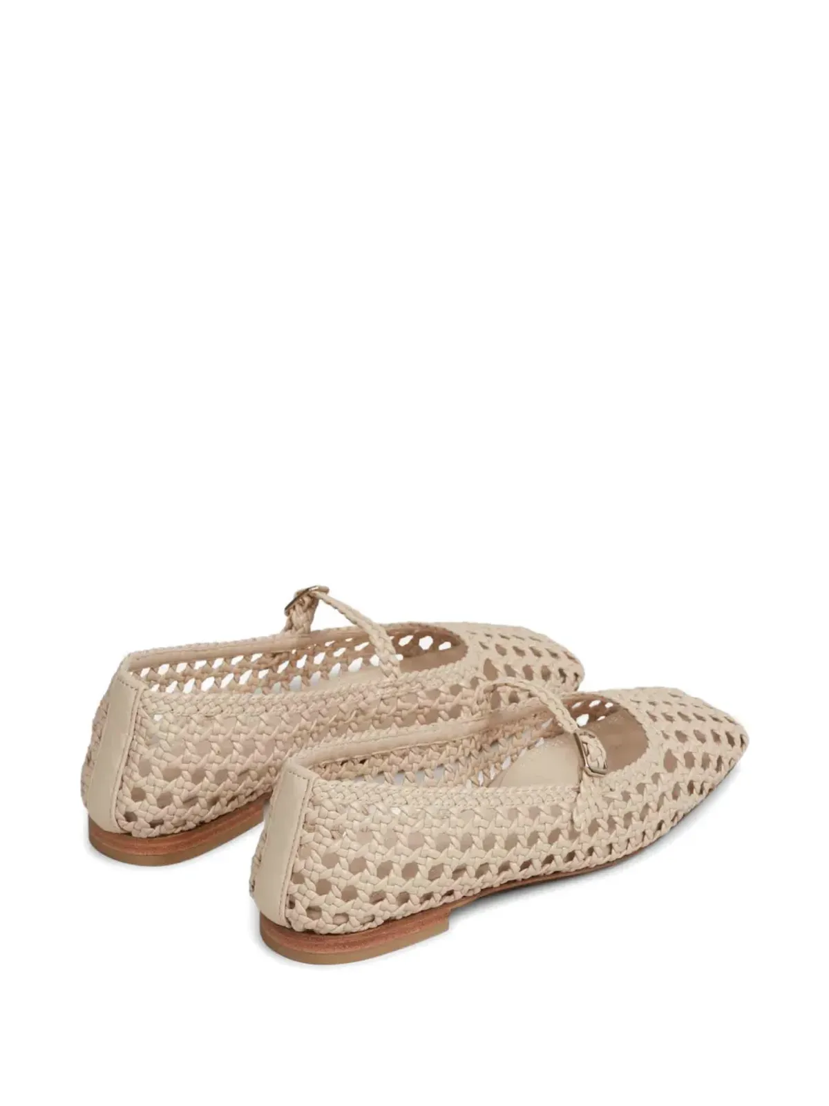 Souliers Martinez 編み込みレザー バレエフラット - 画像3