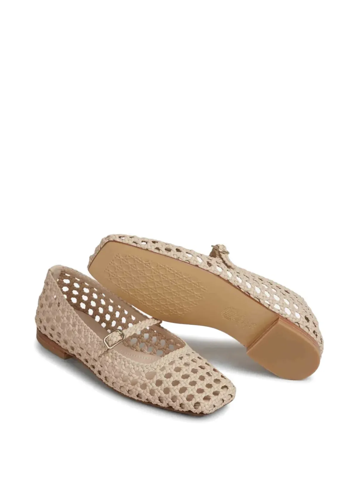 Souliers Martinez 編み込みレザー バレエフラット - 画像4