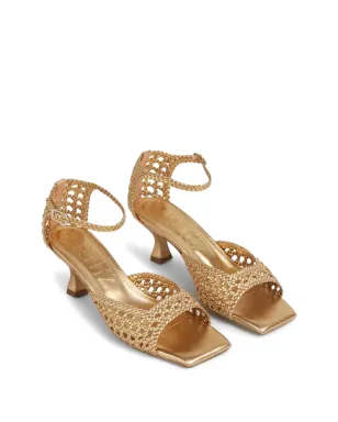 Souliers Martinez 編み込みレザーサンダル - Gold - サムネイル2