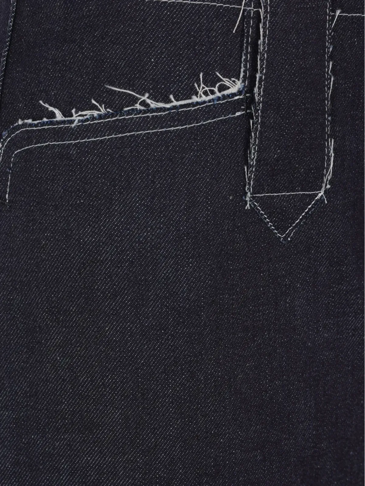Kuro コントラストステッチ付きフリンジジーンズ - 画像4