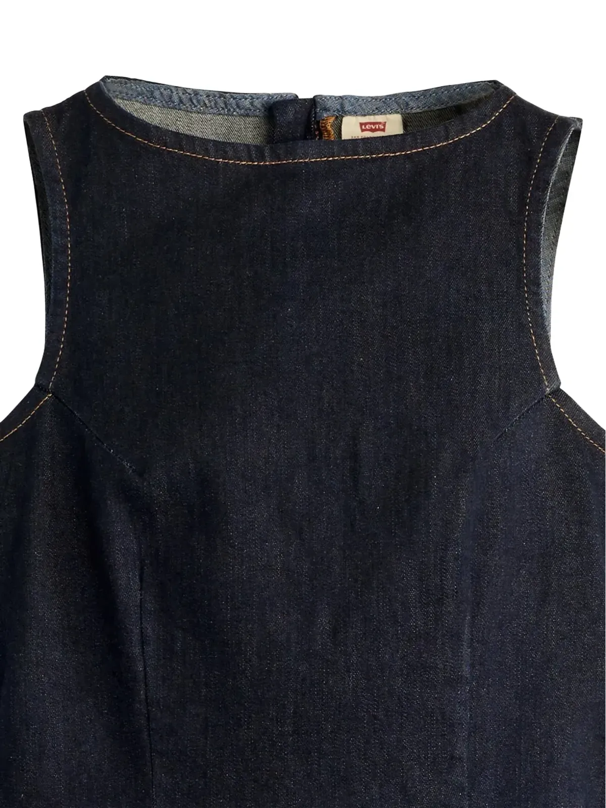 Levi's Premium デニムミニドレス ブルー - 画像5