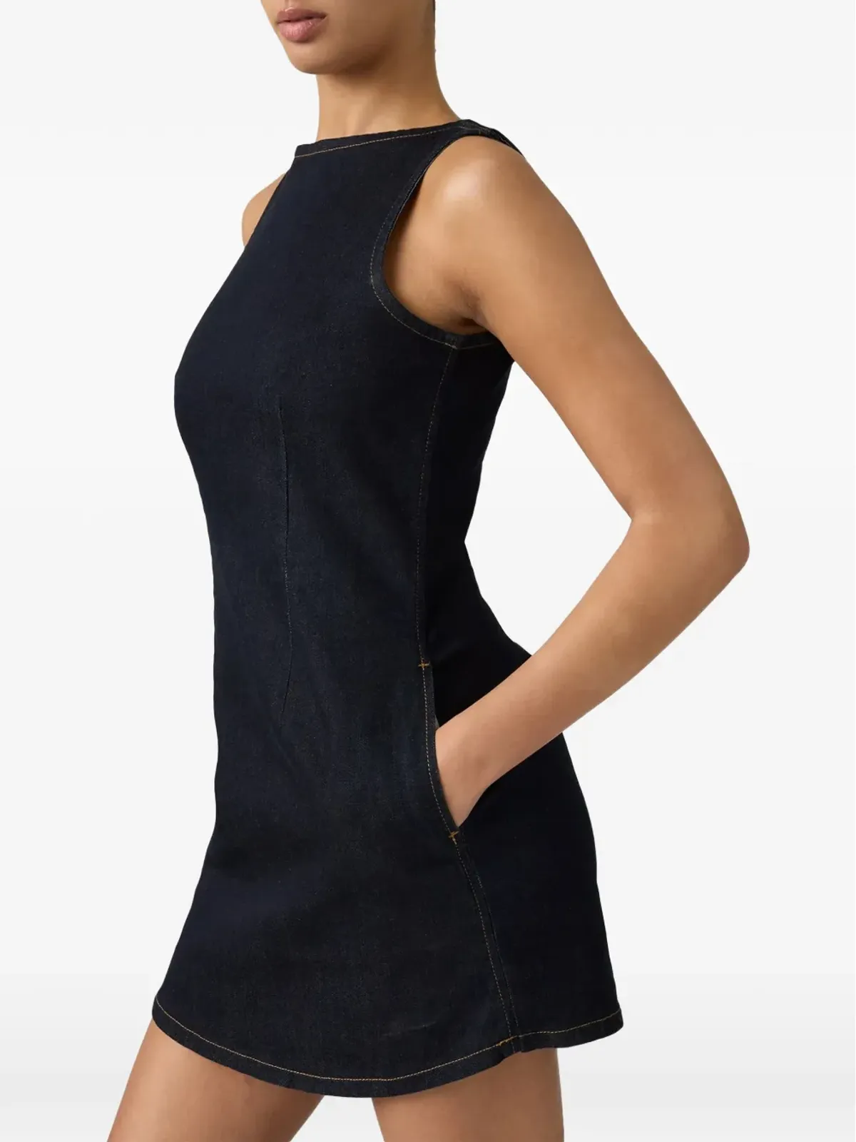 Levi's Premium デニムミニドレス ブルー - 画像4