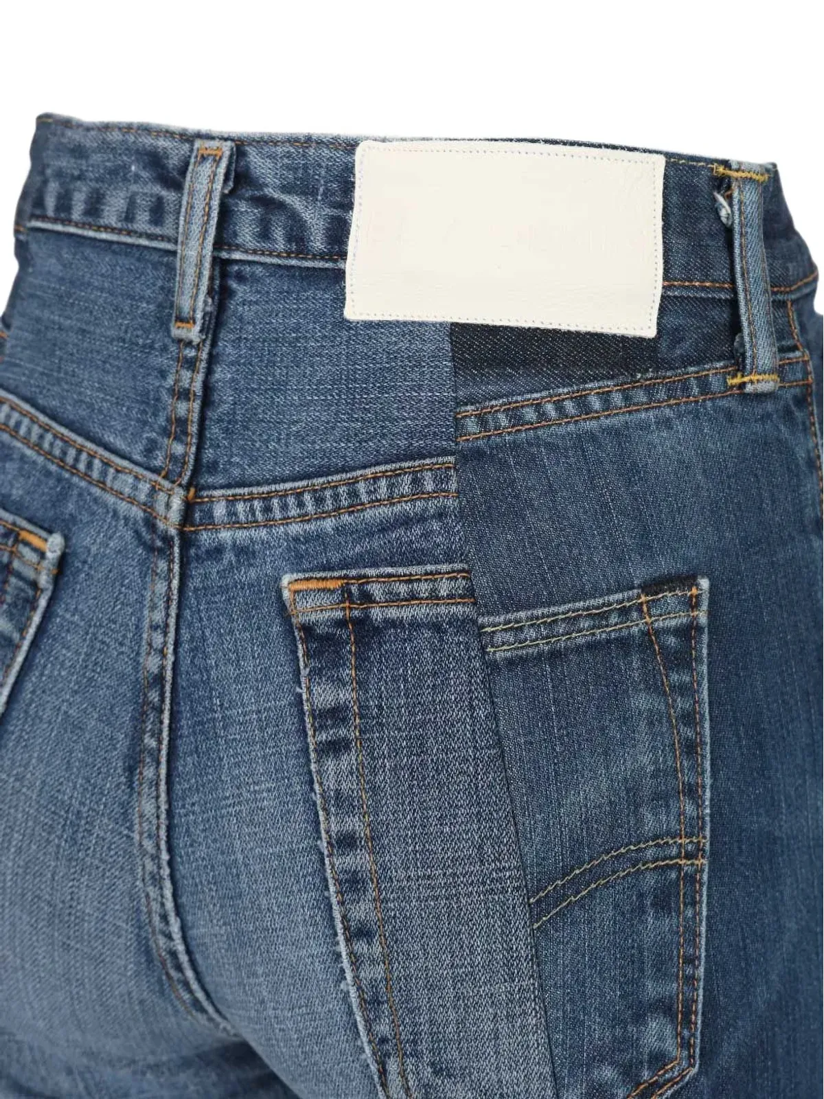 E.L.V. DENIM スリット入りワイドレッグアルコラジーンズ - 画像4