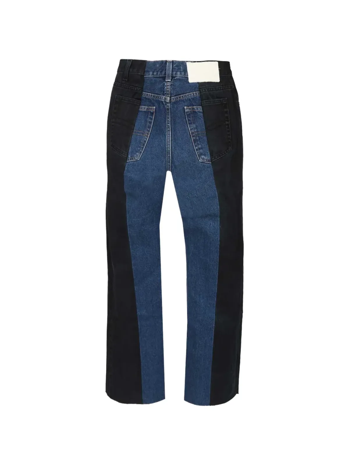 E.L.V. DENIM ダークブルー パネルド フレアジーンズ - 画像2