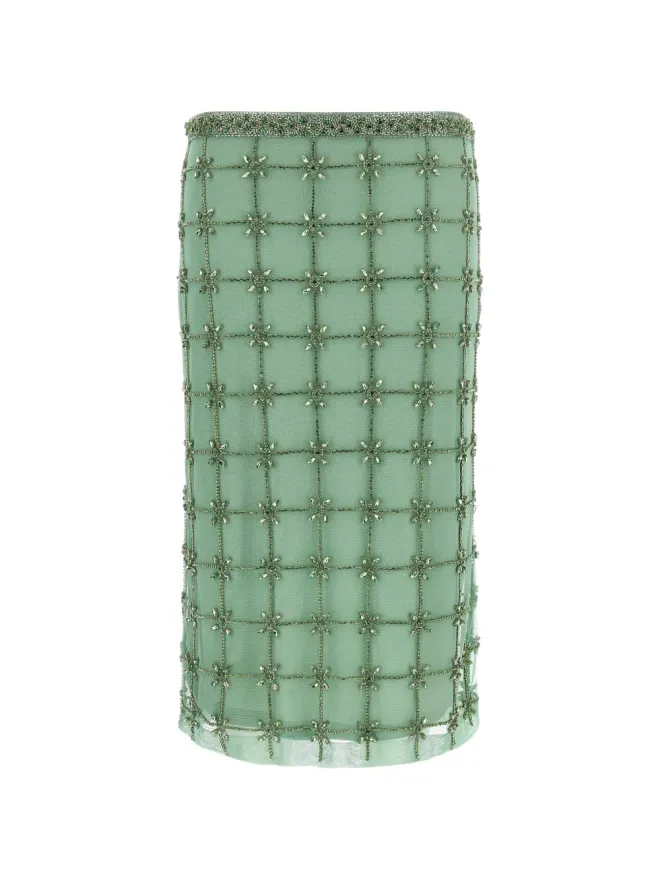 PINKO PINKO クリスタル装飾のミディ丈チュールスカートの商品画像