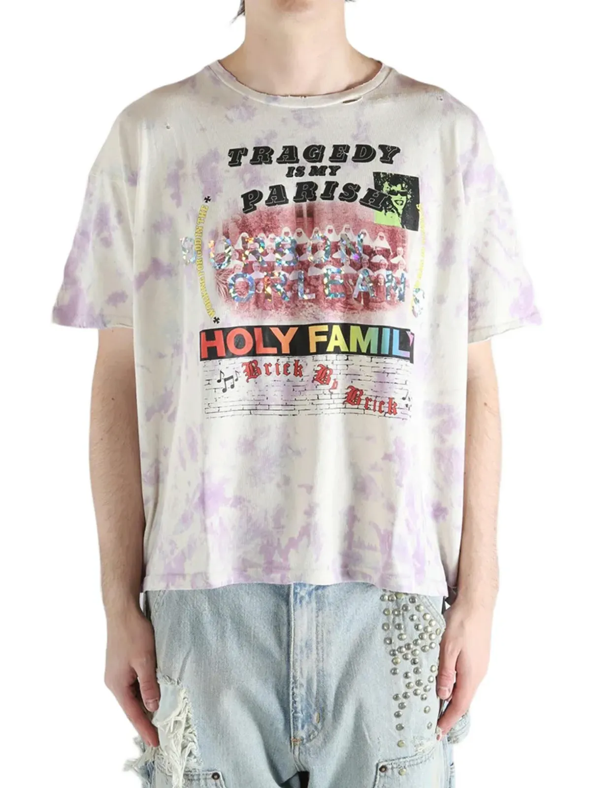 PALY HOLLYWOOD タイダイ柄グラフィックTシャツ - 画像5