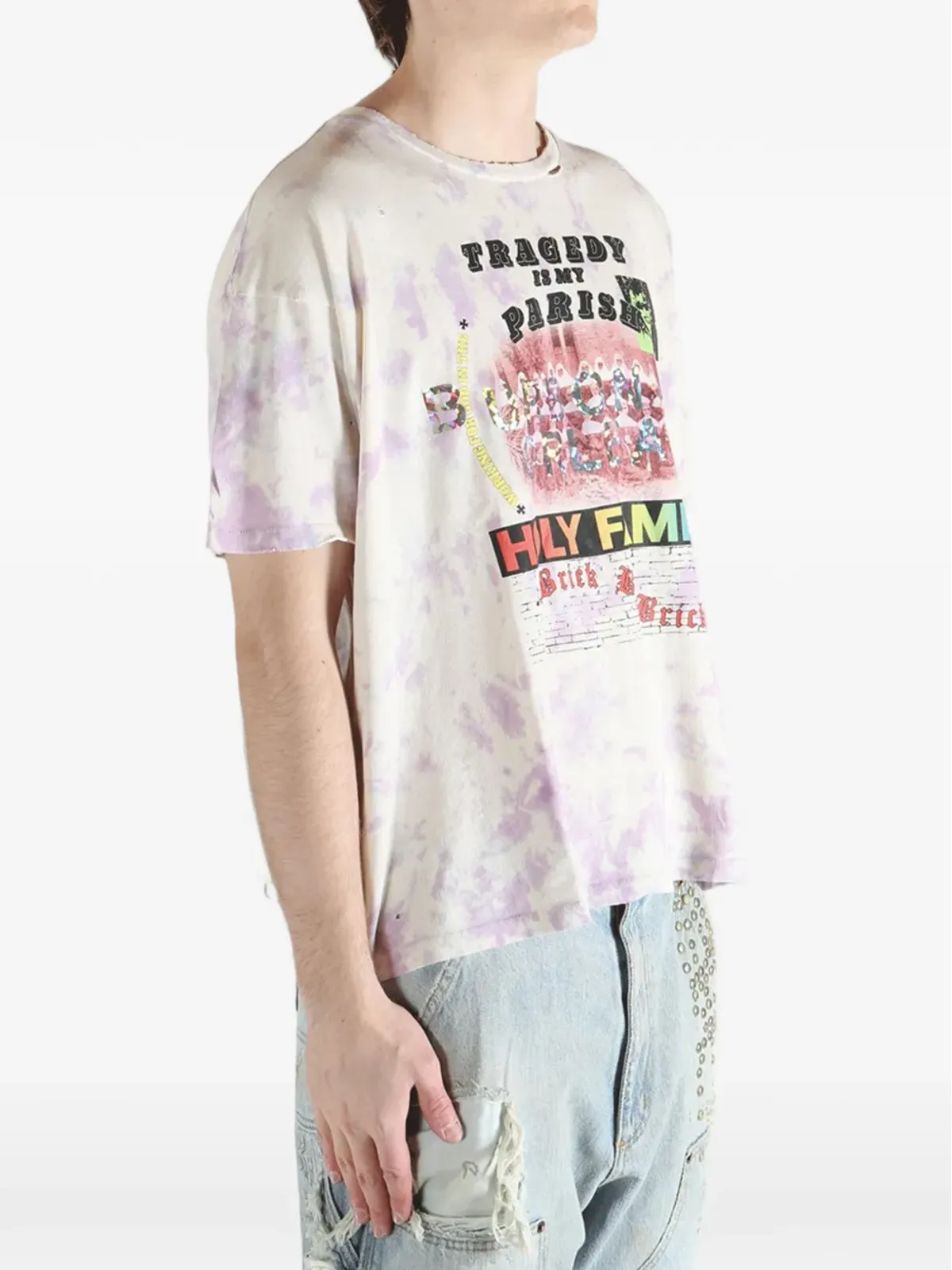 PALY HOLLYWOOD タイダイ柄グラフィックTシャツ - 画像3