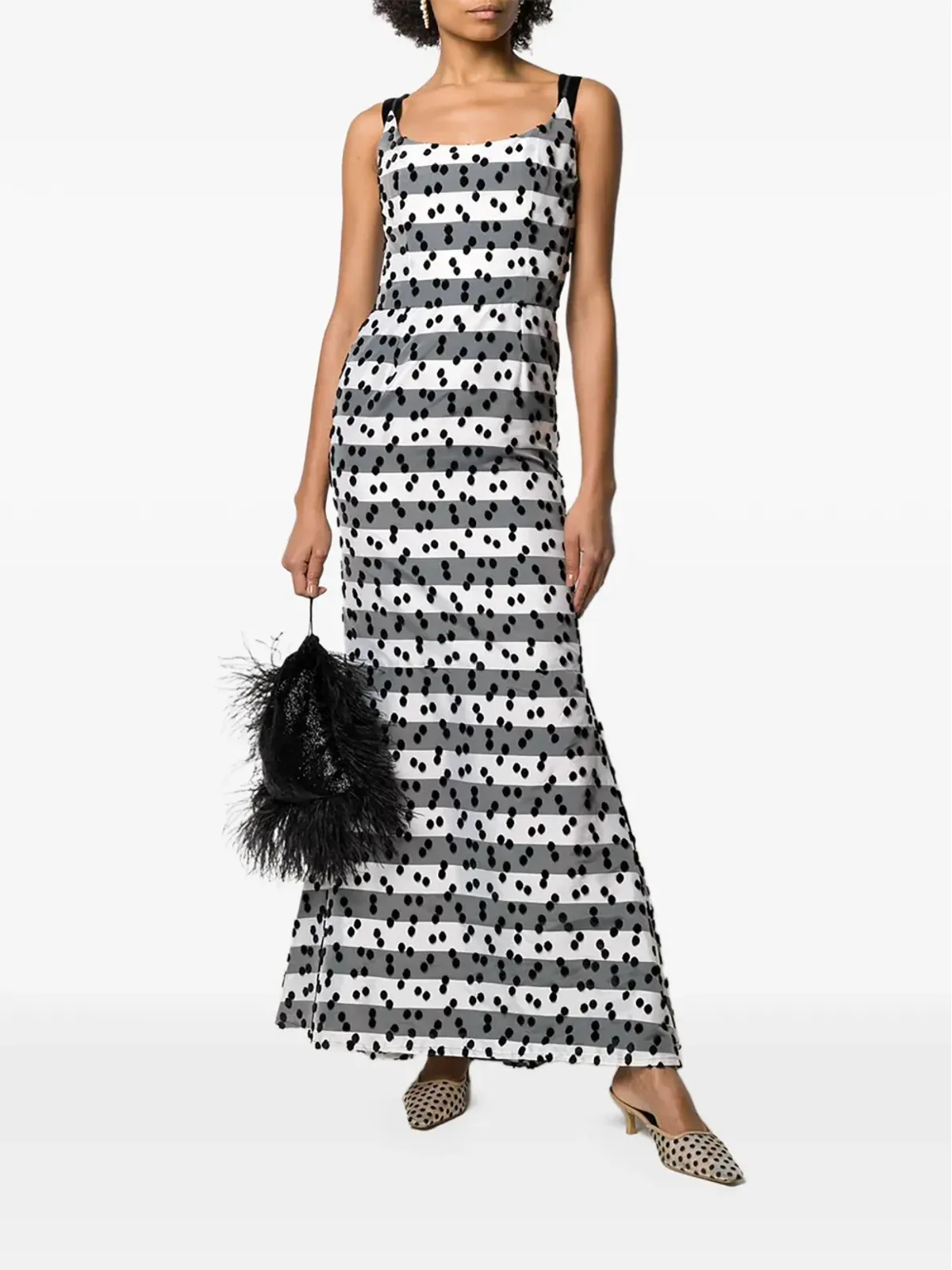 Lanvin ビンテージ ドット柄ストライプのドレス - ホワイト - 画像2
