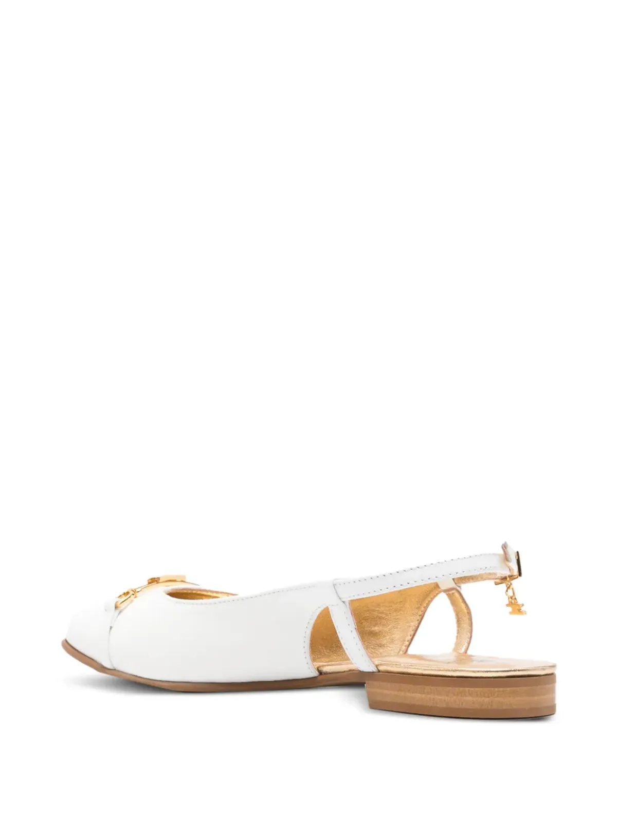 Elisabetta Franchi Kids logo-detail flat pumps - White - 画像2