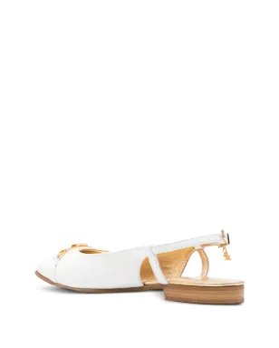 Elisabetta Franchi Kids logo-detail flat pumps - White - サムネイル2
