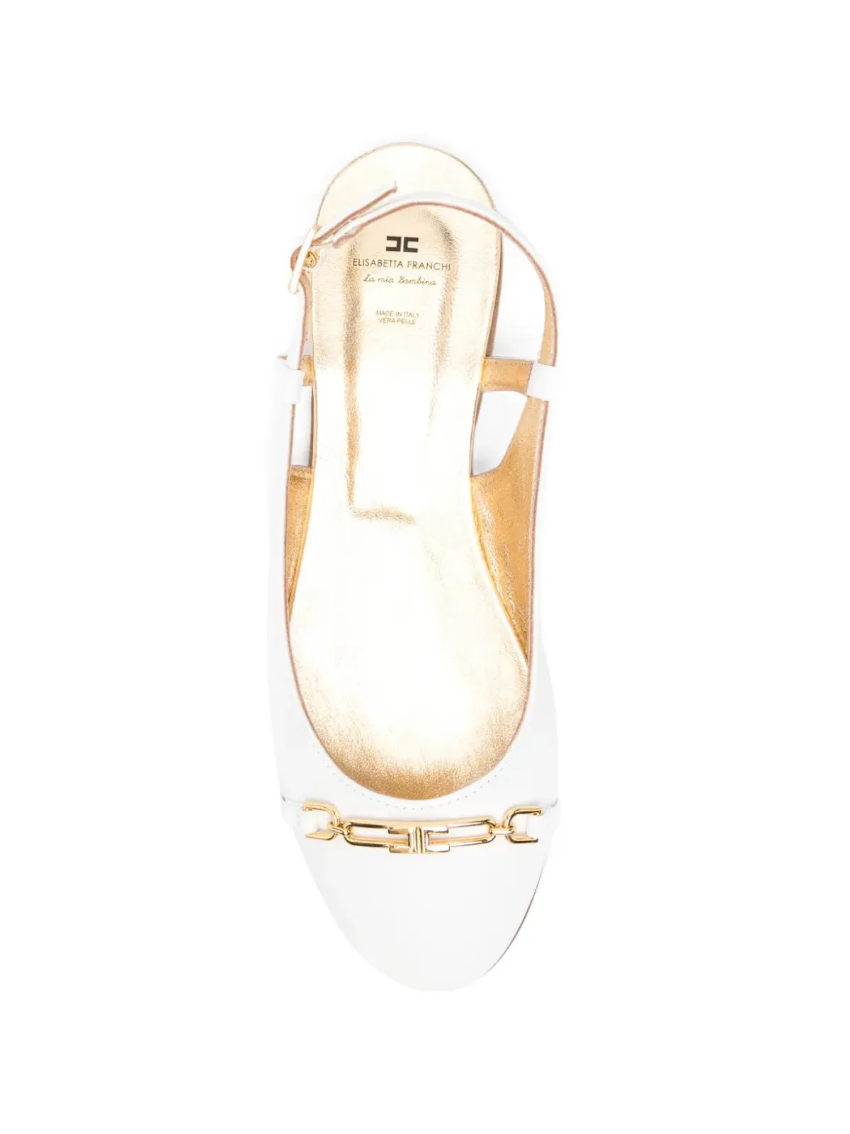 Elisabetta Franchi Kids logo-detail flat pumps - White - 画像3