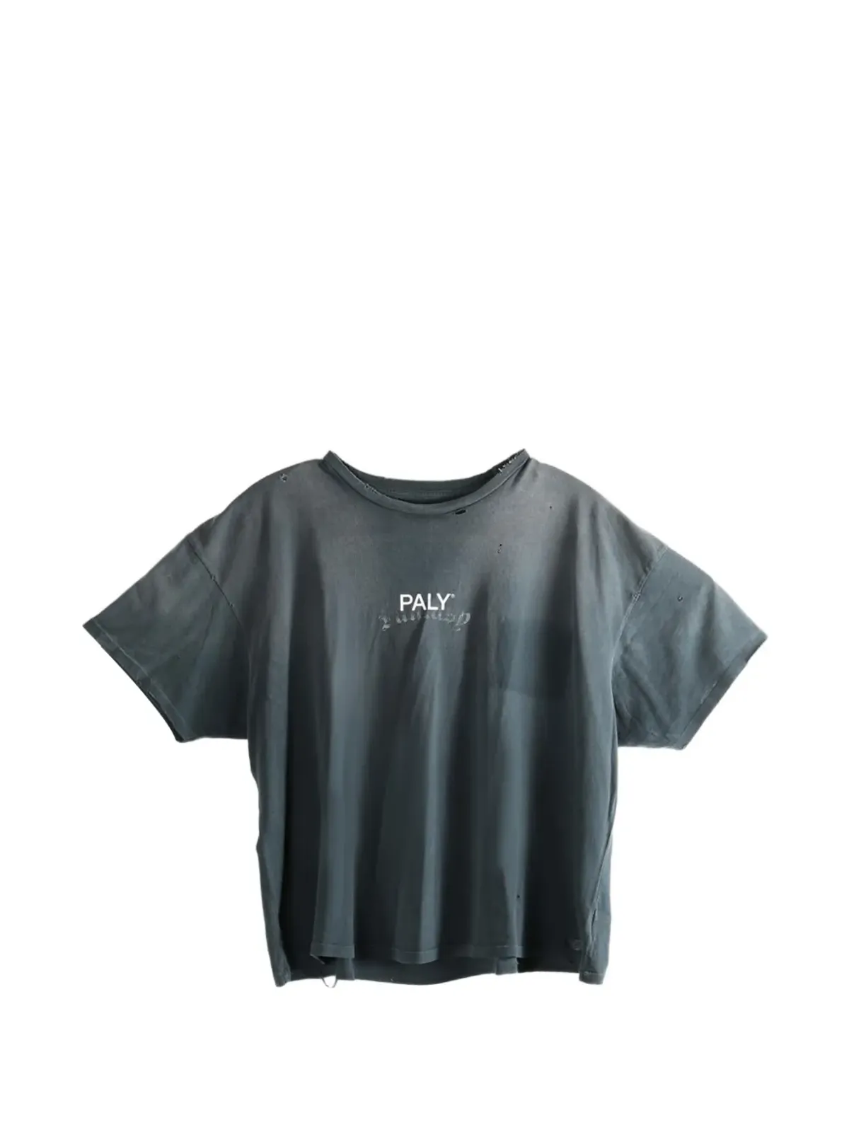 PALY HOLLYWOOD ダメージ加工Tシャツ グレー - 画像1