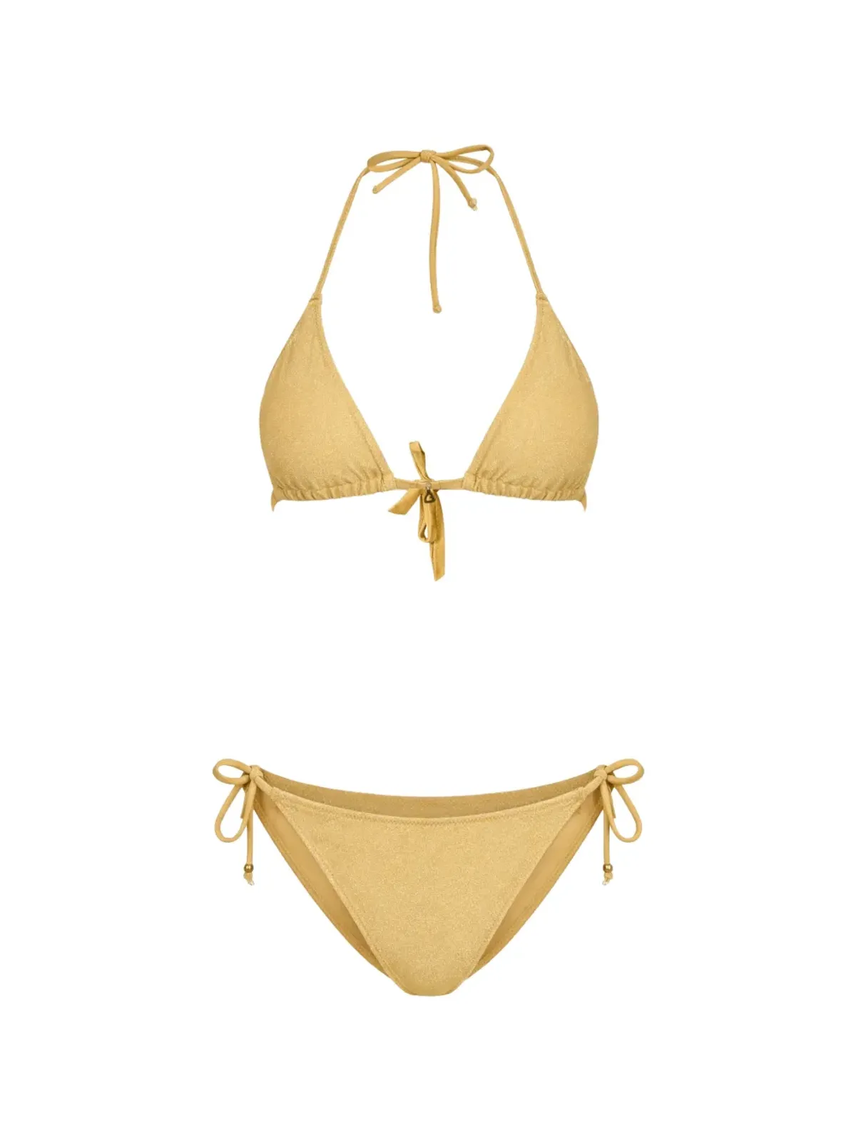 BANANA MOON Cricomassa Glitterwave tie-fastening two-piece bikini - Gold - 画像1