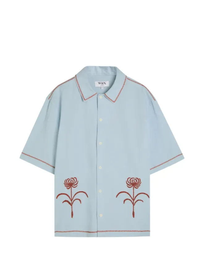 Wax London Wax London Keats 花柄刺繍シャツ - Blueの商品画像