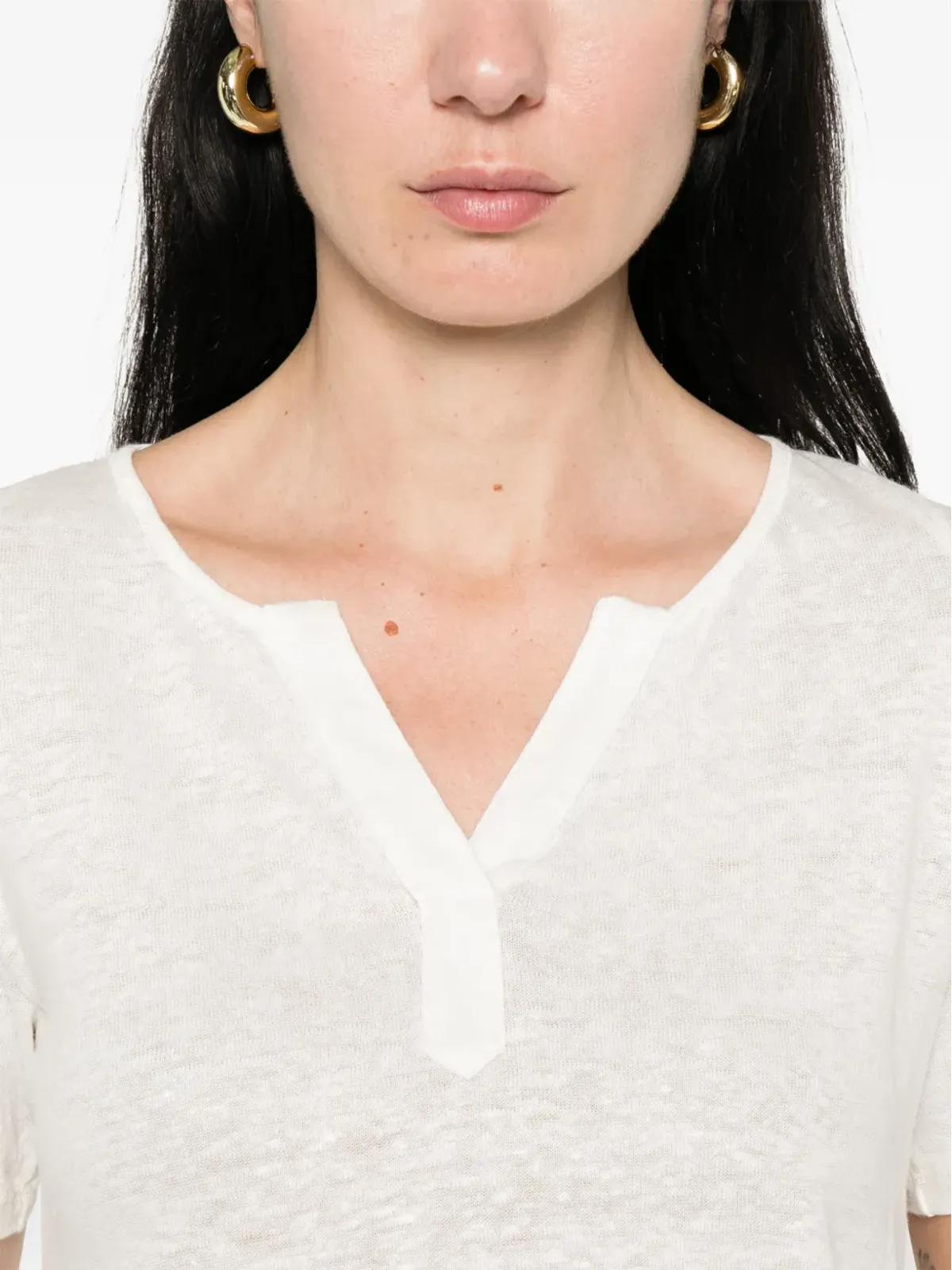 YERSE VネックTシャツ - ホワイト - 画像5