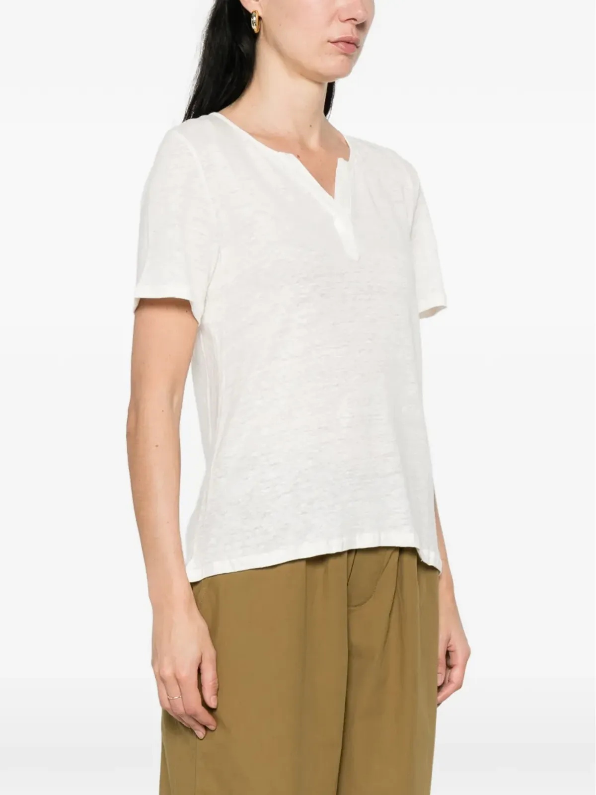 YERSE VネックTシャツ - ホワイト - 画像3
