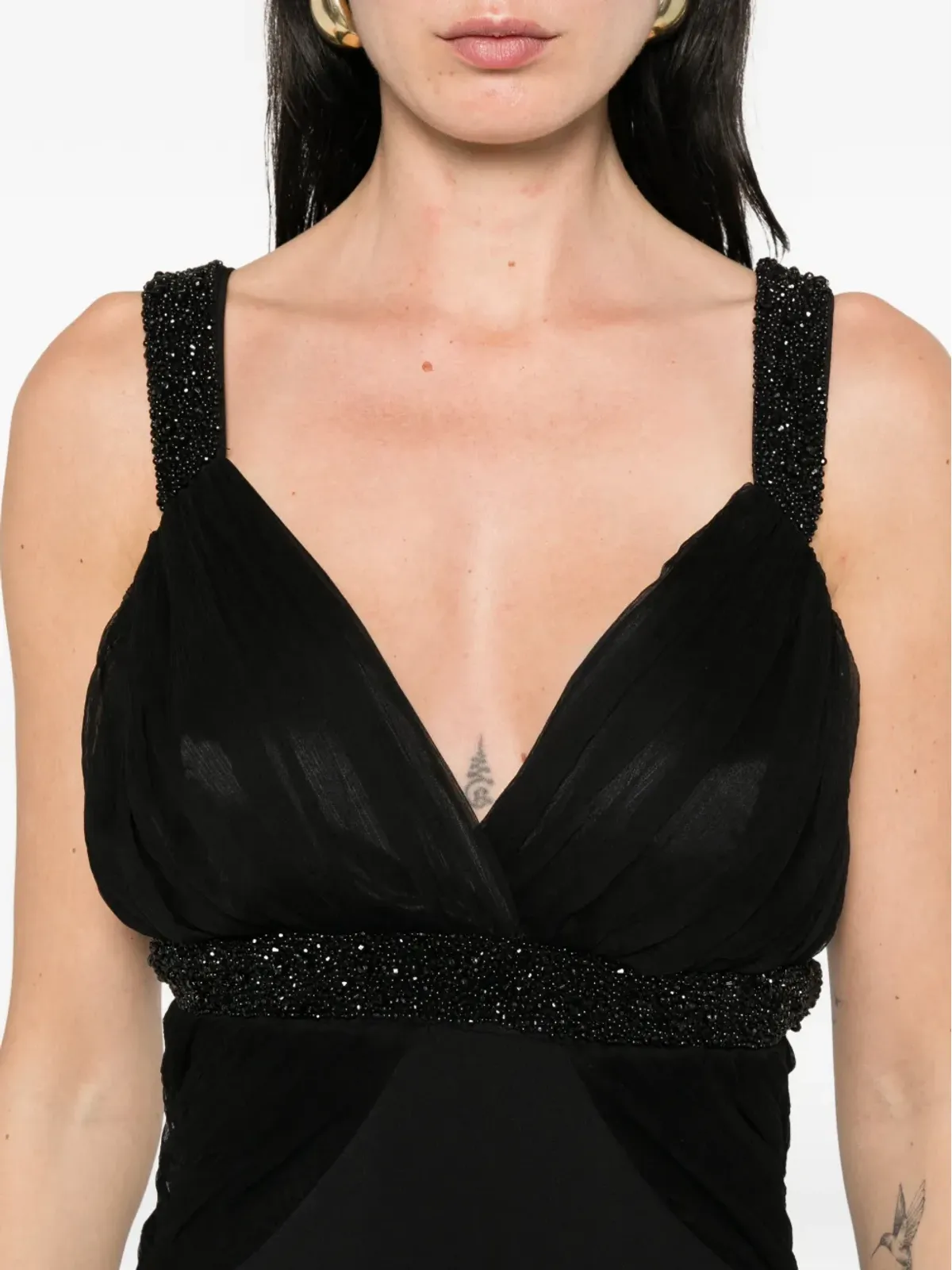 PRONOVIAS PARTY EDIT x Elisabetta Franchi Breksta V-neck maxi dress - ブラック - 画像5