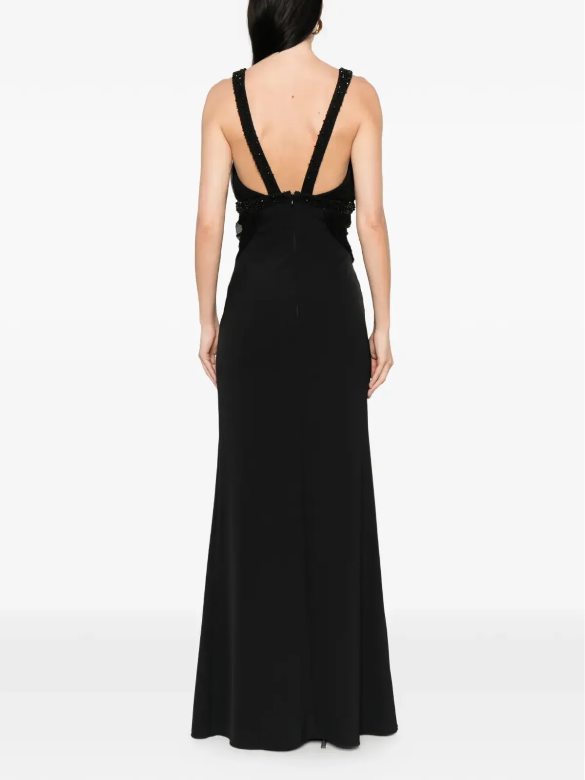 PRONOVIAS PARTY EDIT x Elisabetta Franchi Breksta V-neck maxi dress - ブラック - 画像4