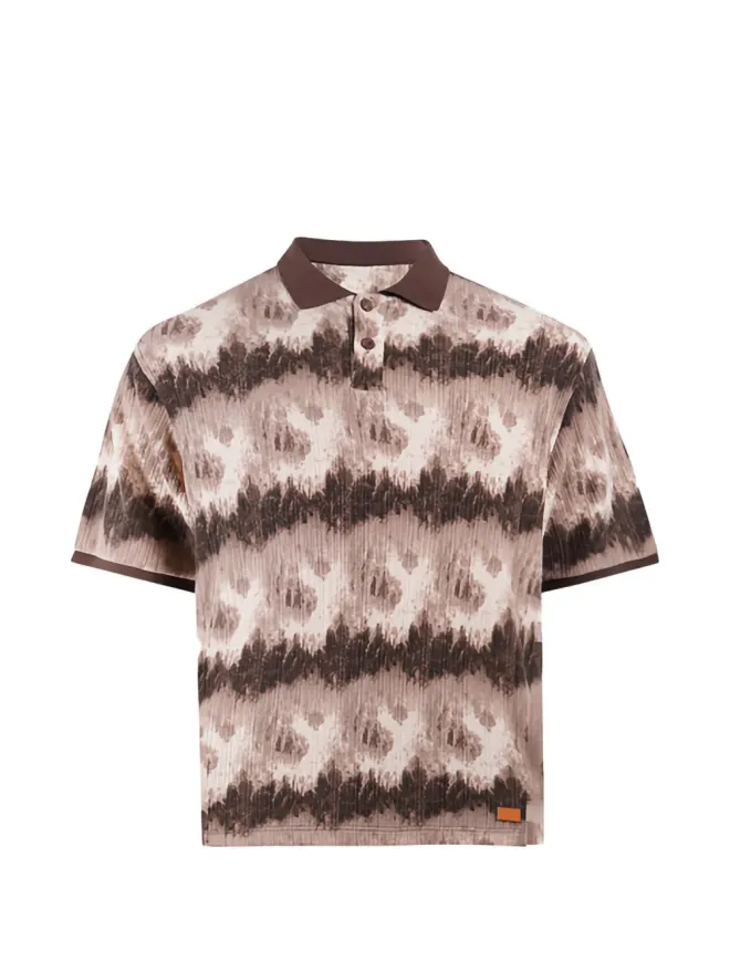 Maison hideout Maison hideout タイダイニットポロシャツ - ブラウンの商品画像