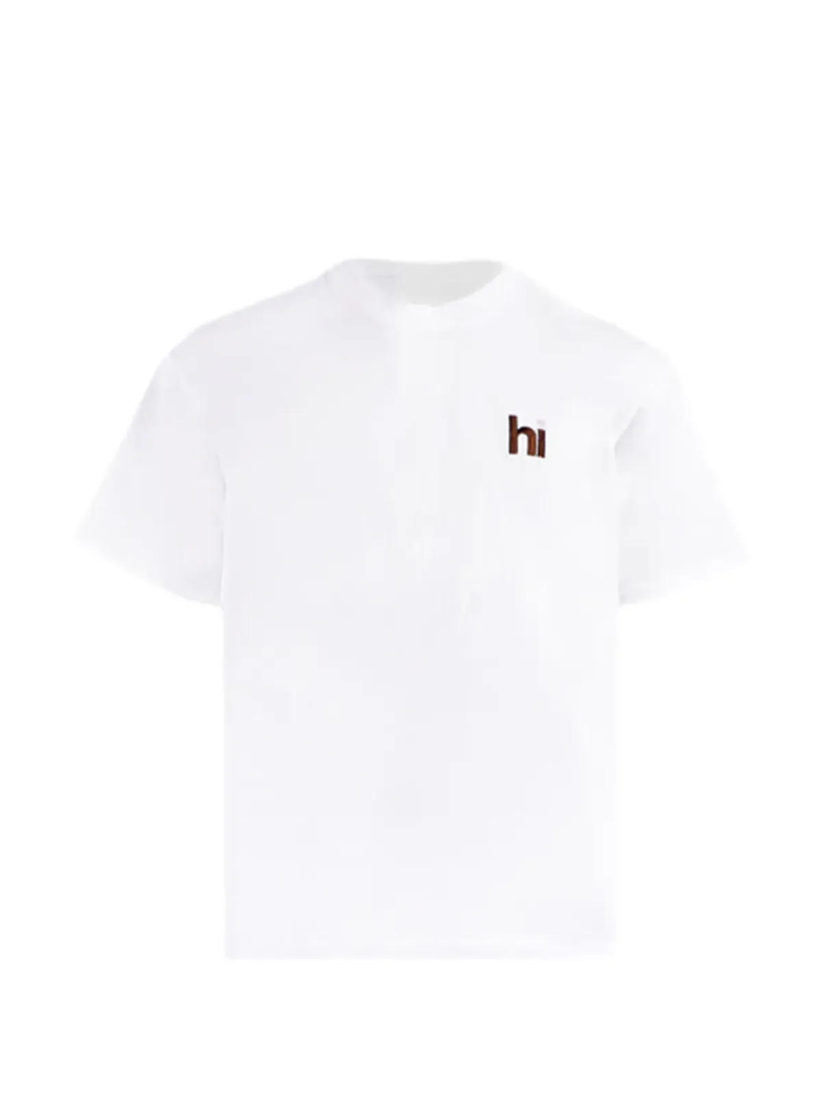 Maison hideout 花レザーパッチTシャツ ホワイト - 画像1