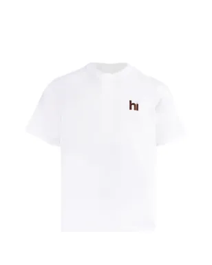Maison hideout 花レザーパッチTシャツ ホワイト - サムネイル1