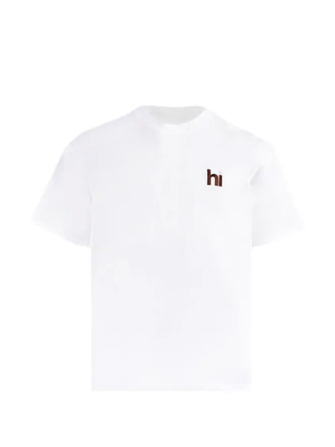 Maison hideout Maison hideout 花レザーパッチTシャツ ホワイトの商品画像