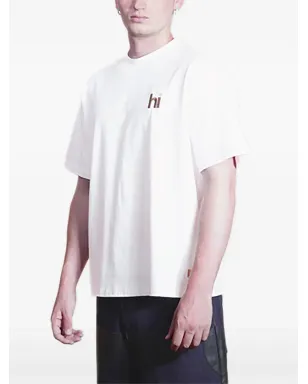 Maison hideout 花レザーパッチTシャツ ホワイト - サムネイル3