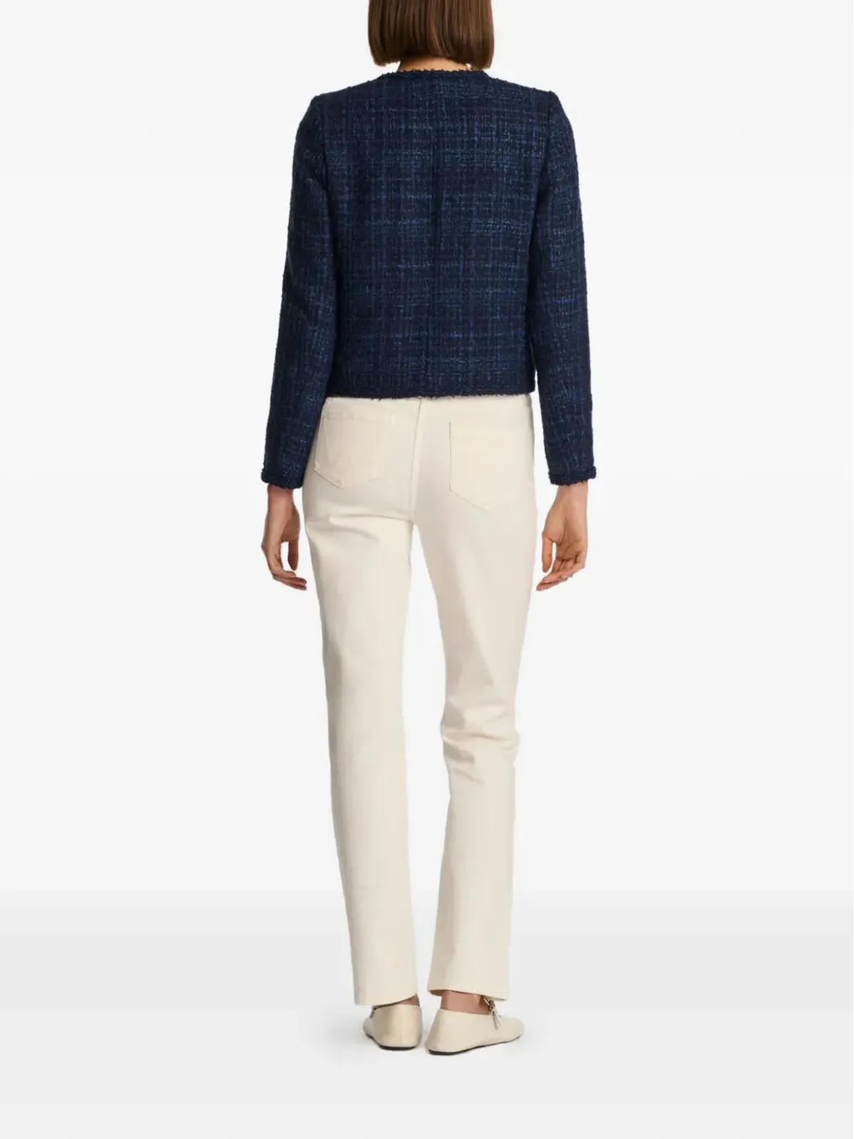 WEILL PARIS braided-trim tweed jacket - Blue - 画像3