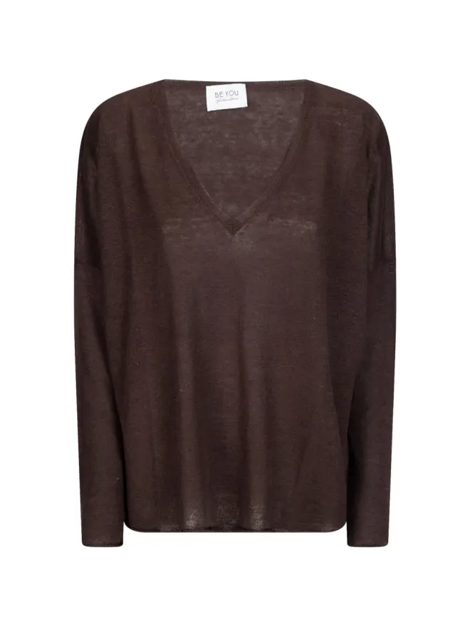 be you be you Vネックトップ - Brownの商品画像