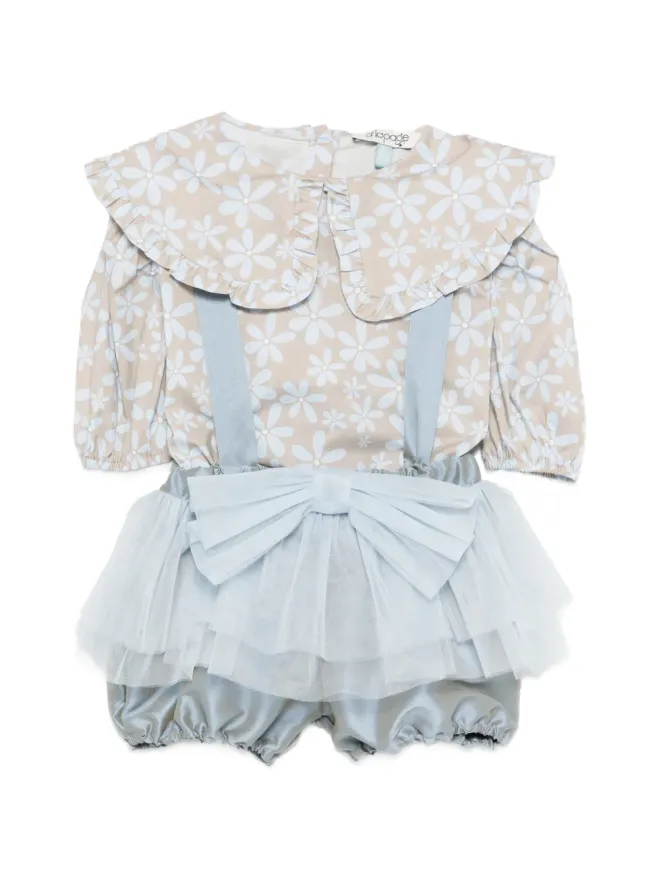 alapage alapage 花柄フリルショートパンツセット（2点セット） - Blueの商品画像