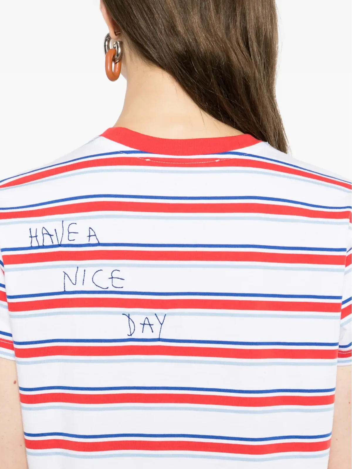 Mira Mikati 刺繍ストライプTシャツ - 画像5