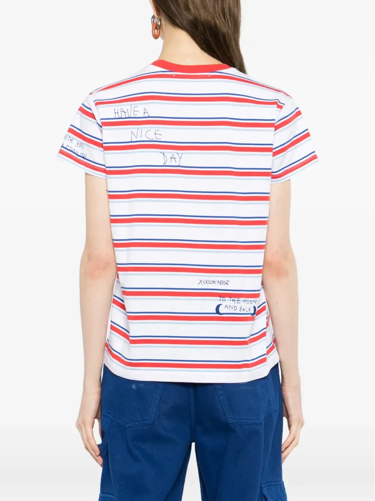 Mira Mikati 刺繍ストライプTシャツ - 画像4