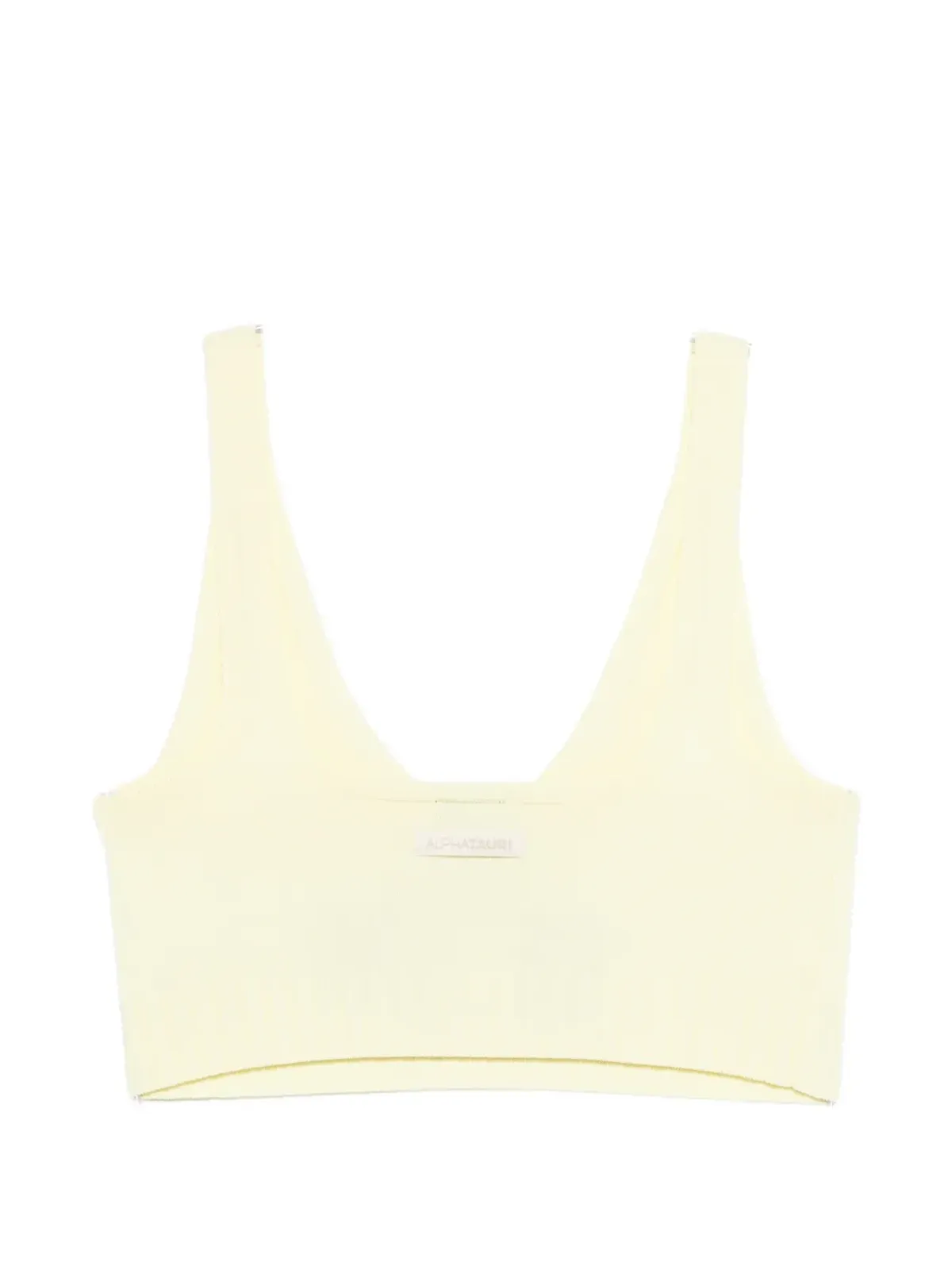 Alphatauri V-neck ribbed top - Yellow - 画像2