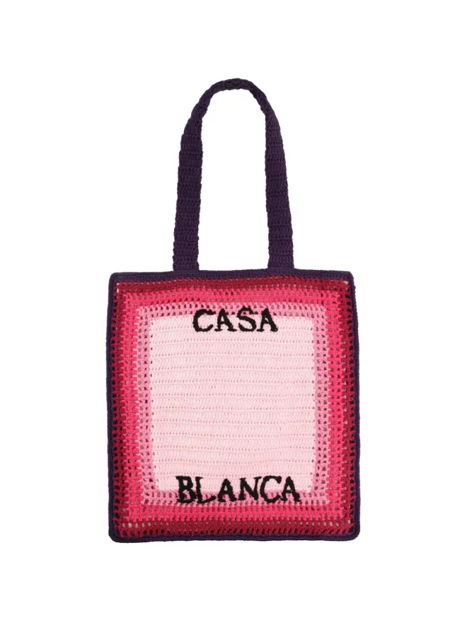 Casablanca Casablanca スクエア型クロッシェトートバッグ（ピンク）の商品画像