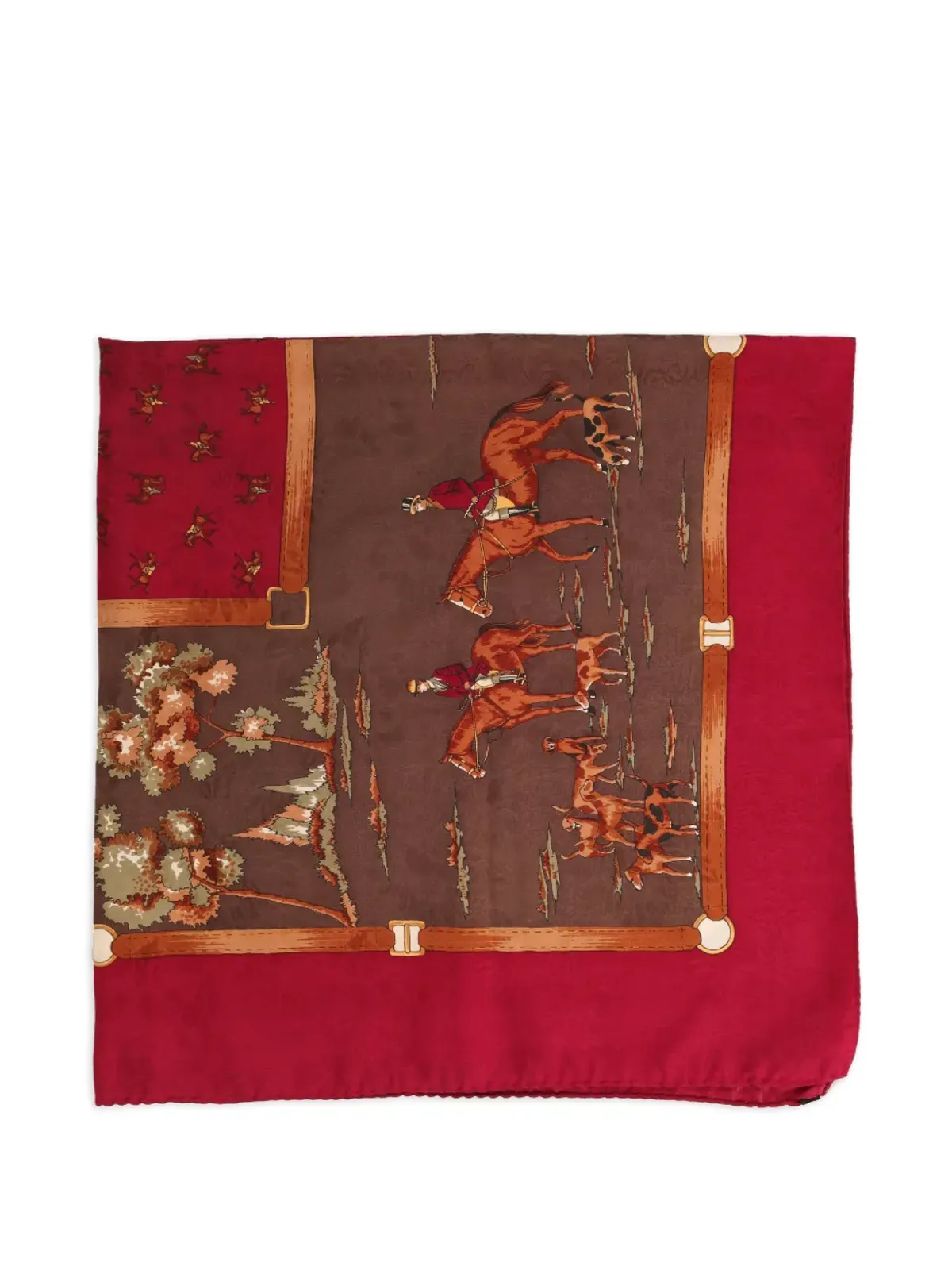 Vintage horse-print scarf - 画像1