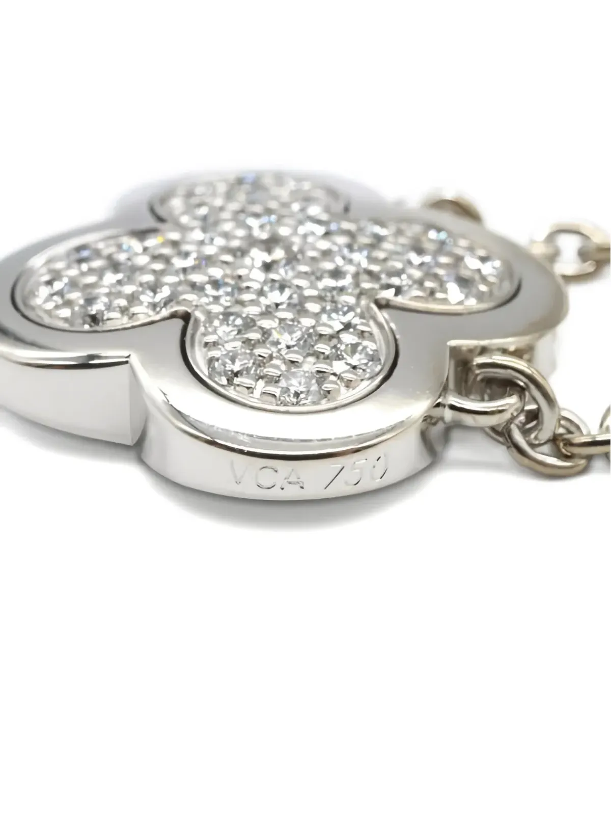 Van Cleef & Arpels Pre-Owned ビンテージ ピュア・アルハンブラ ダイヤモンド ネックレス - 画像4