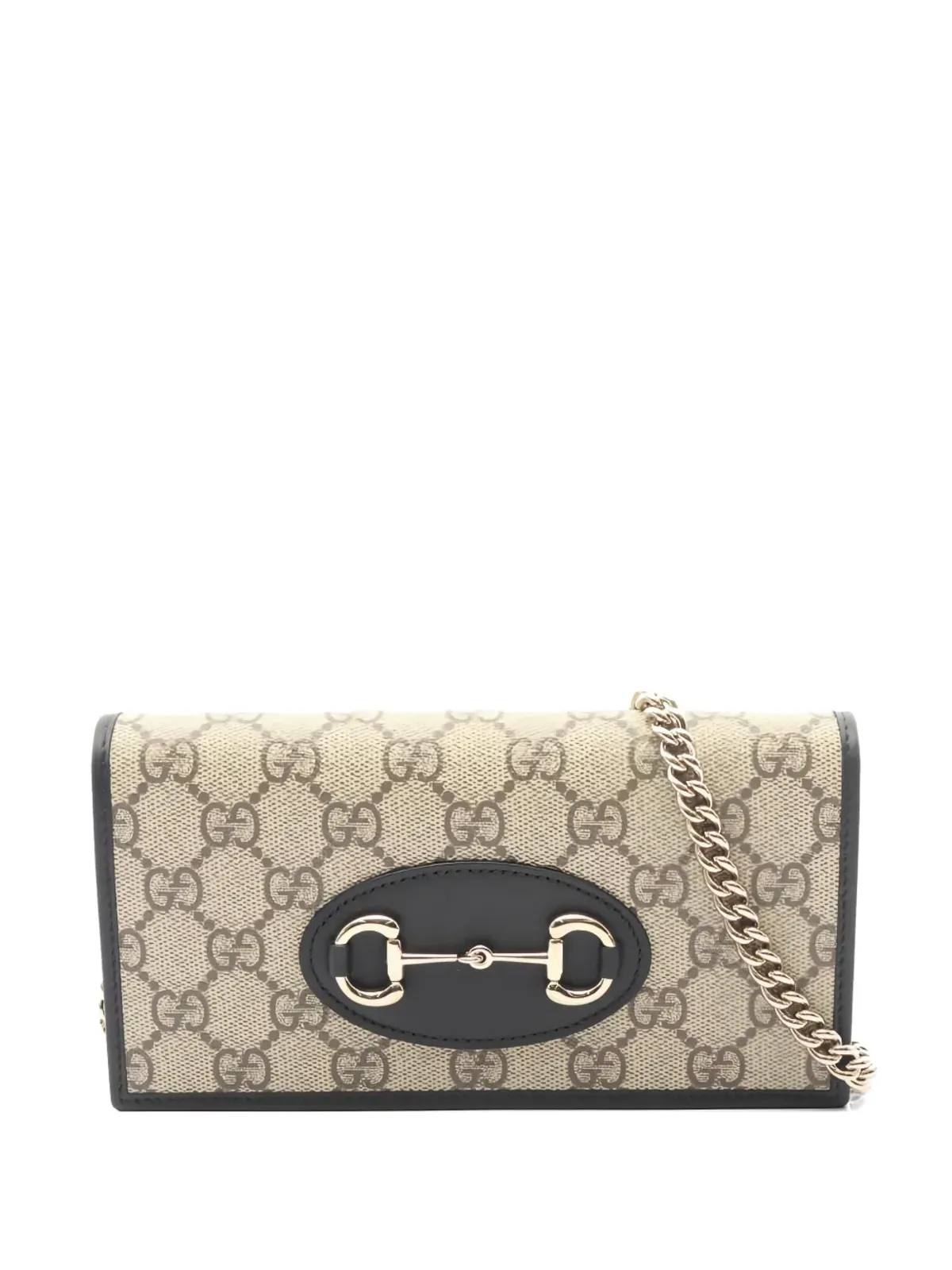 Gucci Pre-Owned 2020s Horsebit 1955 GG Supreme チェーンウォレット - Neutrals - 画像1