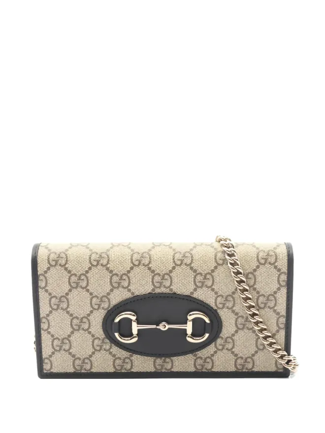 Gucci Pre-Owned Gucci Pre-Owned 2020s Horsebit 1955 GG Supreme チェーンウォレット - Neutralsの商品画像