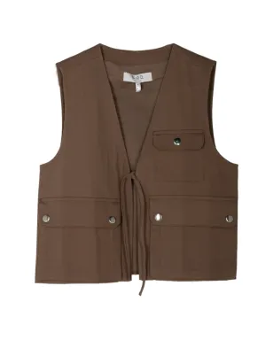 Sea Lois ボタンツイルベスト（ブラウン） - サムネイル1
