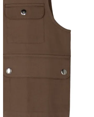 Sea Lois ボタンツイルベスト（ブラウン） - サムネイル2