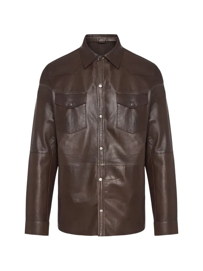 Giorgio Brato Giorgio Brato ボタン留め フラップポケット シャツジャケット ブラウンの商品画像