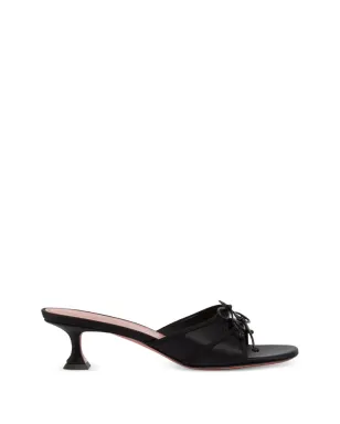 Amina Muaddi Eleonora bow silk sandals - Black - サムネイル1