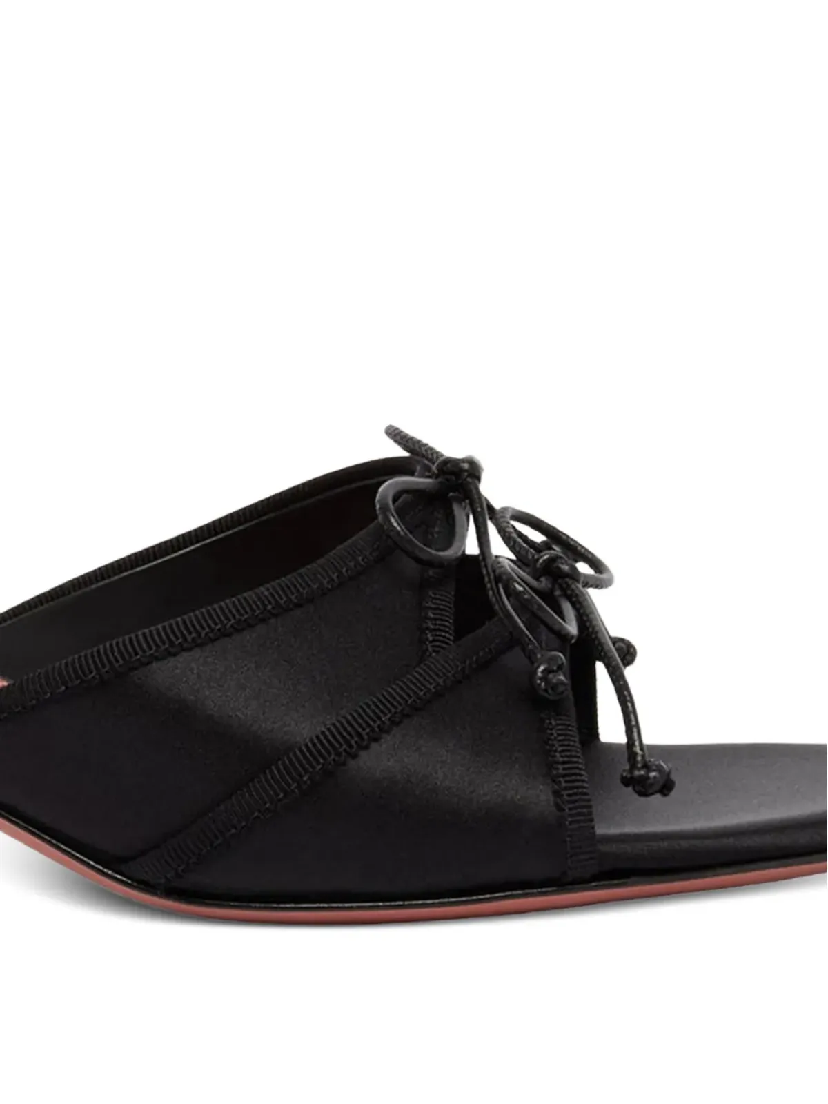 Amina Muaddi Eleonora bow silk sandals - Black - 画像5